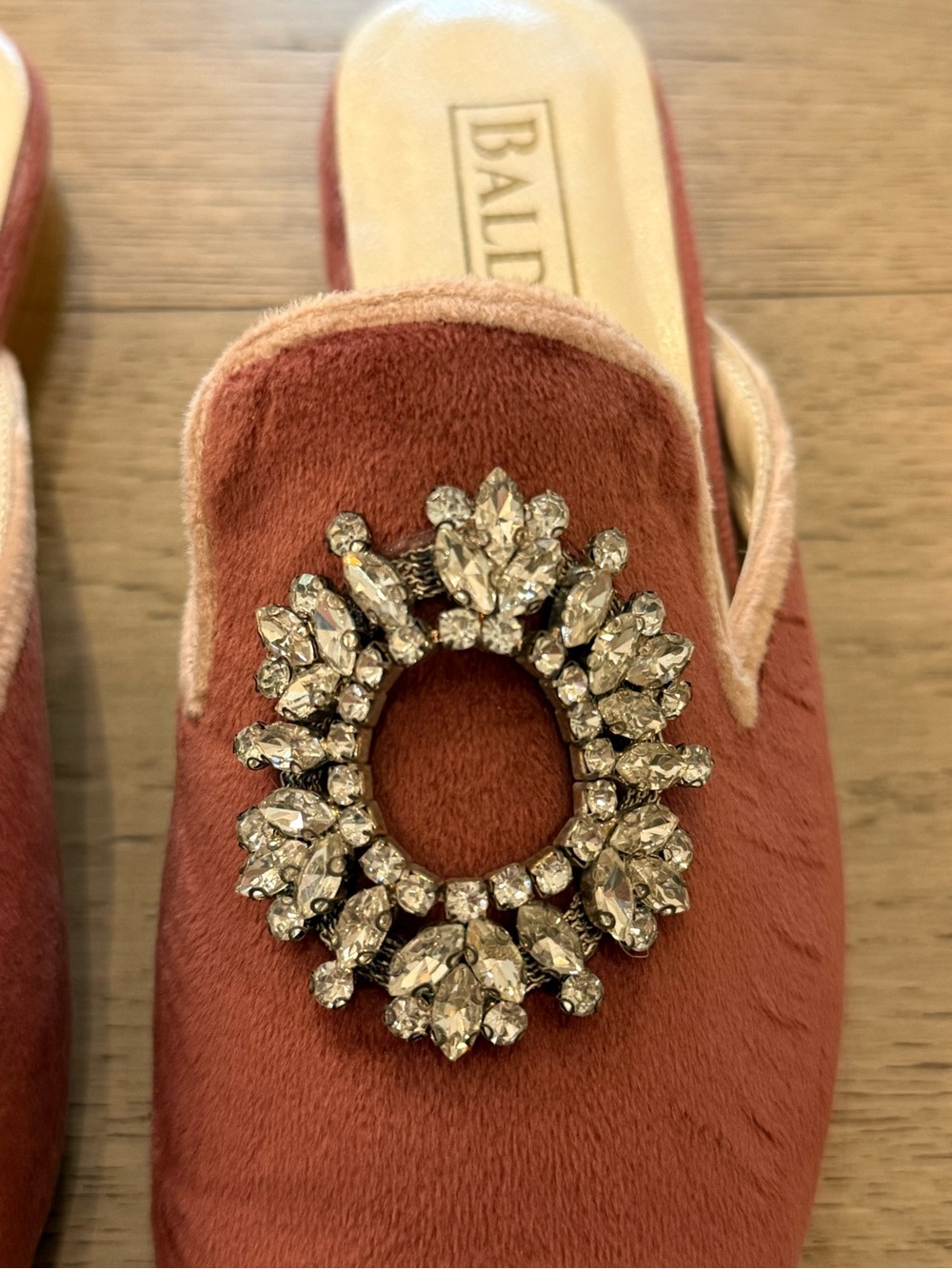 Rust Crystal-Embellished Pointed Mule - Picture 3 of 5